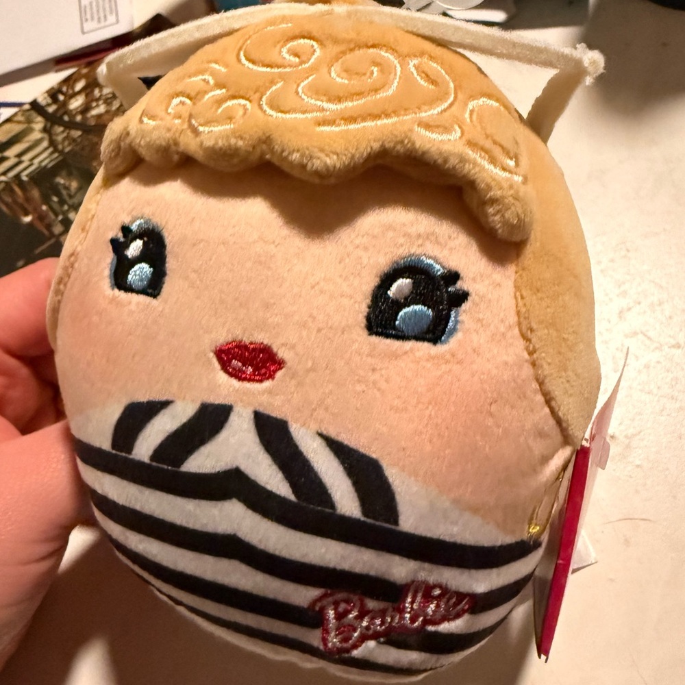 Barbie squishmellow with Black & White Stripes